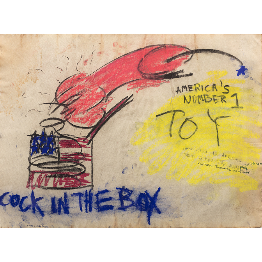 Cock in the Box
1966
Charcoal and pastel on paper
22 1/2 x 30 inches