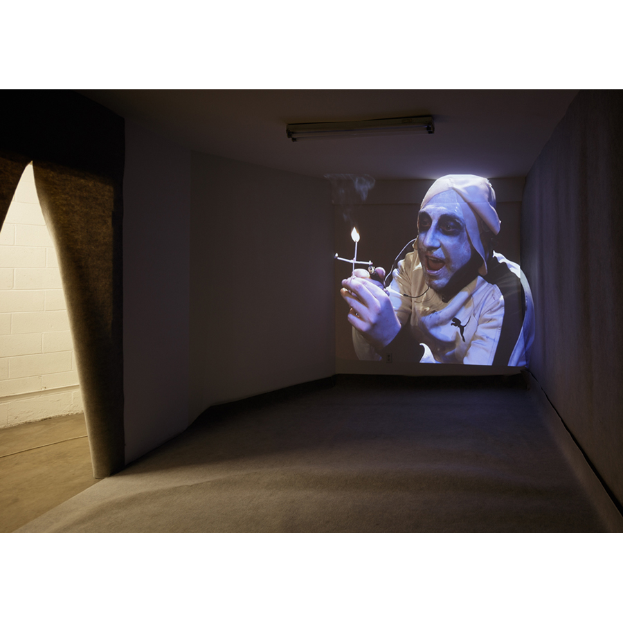 Nathaniel Mellors
Giantbum Stage 2: Theatre, 2008
2 channel video projection, 33 minutes
Photo: Fredrik Nilsen Studio