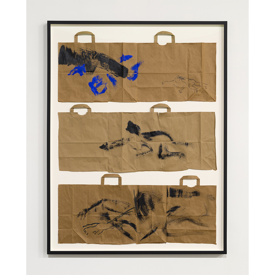 Simone Forti, Figure Bag Drawings, 2020. Photo by: Fredrik Nilsen Studio.