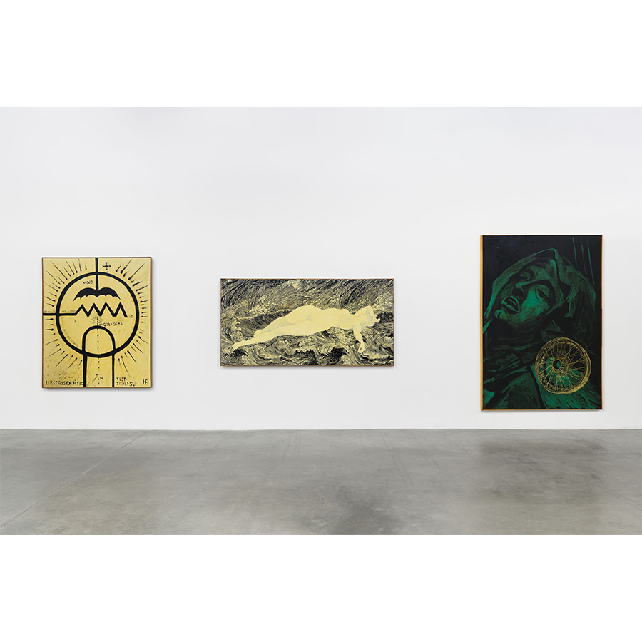 Installation view of Wally Hedrick: SEX POLITICS RELIGION at The Box LA, 2026. Photo: Paul Salveson. 